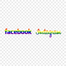 HD Facebook & Instagram Rainbow Logos Signature PNG