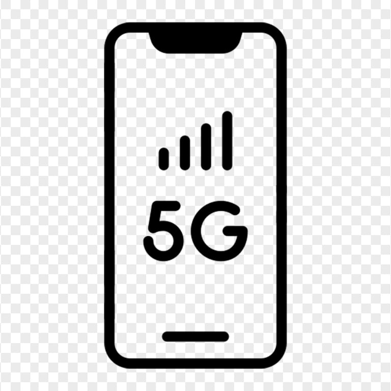 5G Smartphone Black Outline Icon PNG | Citypng
