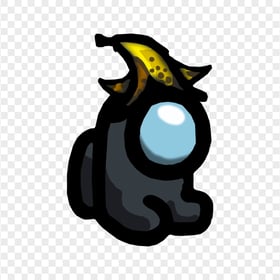 HD Black Among Us Mini Crewmate Character Baby With Banana Hat PNG