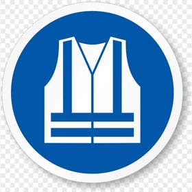 High Visibility Vest Sign Icon Blue Round