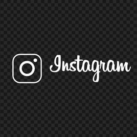 HD White Instagram Logo Text & Sign PNG