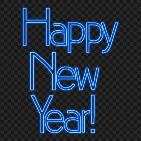 Download Blue Neon Happy New Year Text PNG
