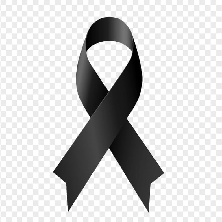 Black Cancer Death Ribbon HD Transparent Background