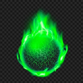 Green Fireball Effect PNG Image