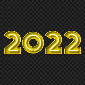 Yellow 2022 Neon Text Numbers PNG