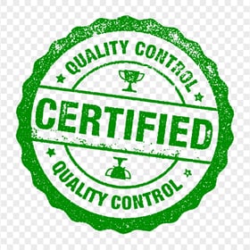 Certified Quality Control Green Stamp Logo Sign PNG