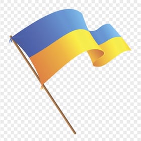 Ukraine Ukrainian Flag On Wooden Pole HD PNG