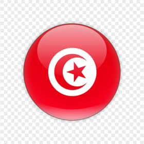 Sphere Round Tunisian Flag Button Icon