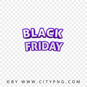 Black Friday Purple 3D Text Logo Image PNG