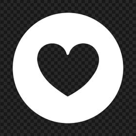 HD White Round Circle Outline Heart Icon PNG