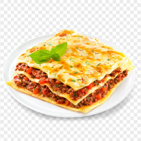 Italian Food Lasagna Pasta Plate HD Transparent PNG