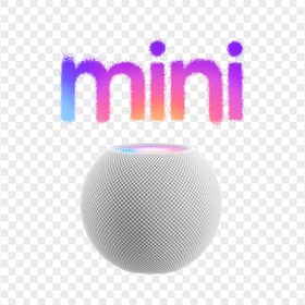 HD Apple White Homepod Mini Speaker With Mini Logo PNG