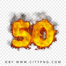 50 Text Number Fiery HD PNG