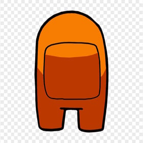 HD Among Us Orange Character Back View PNG