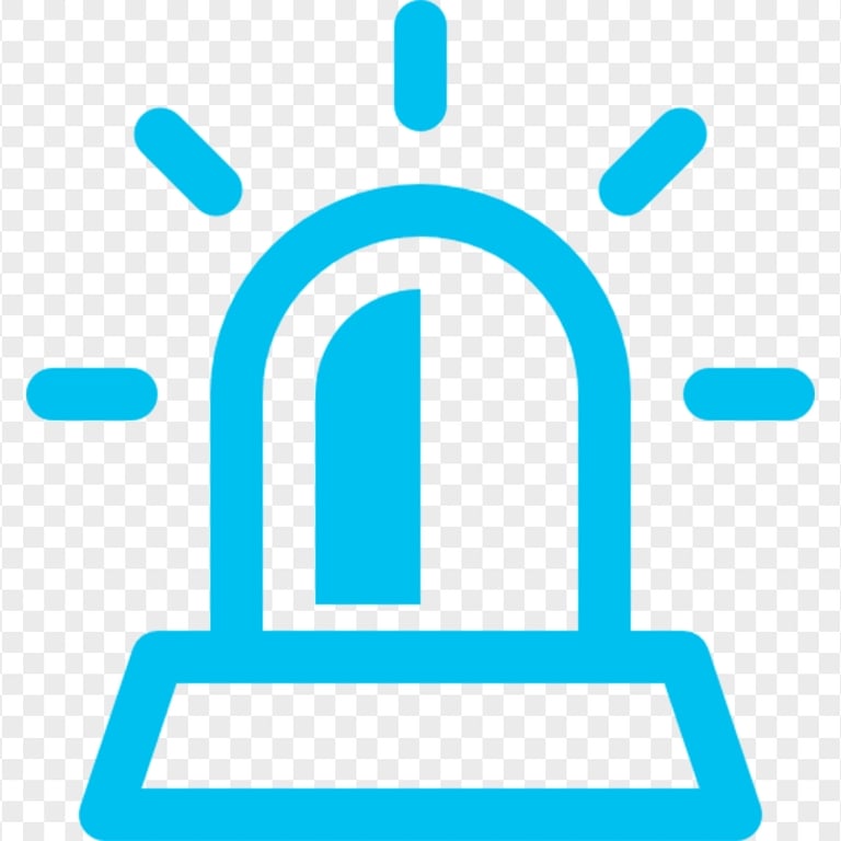 Blue Alarm Siren Icon PNG