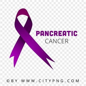 Pancreatic Cancer Purple Ribbon Logo Sign PNG