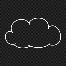 HD Outline Clipart White Cloud Icon PNG
