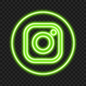 Green Neon Instagram Logo Icon PNG