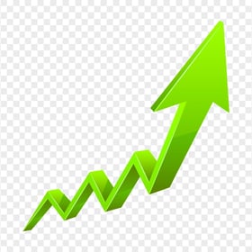 HD 3D Upward Growth Green Arrow PNG