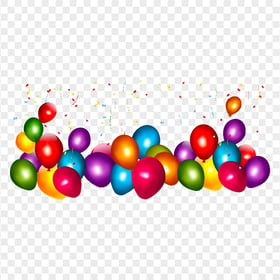 Party Balloons Confetti Streamer Illustration PNG