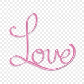 Pink Love Word Text Lettering Image PNG