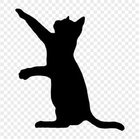 Black Little Kitten Side View Silhouette Transparent PNG