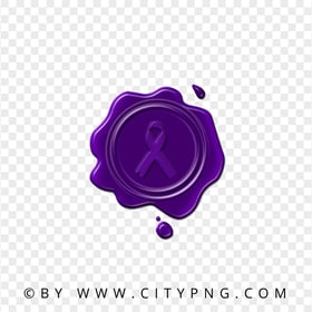 Wax Stamp Purple Cancers Logo Ribbon Sign PNG