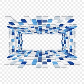 Blue 3D Cubes Abstract Frame Shape Download PNG