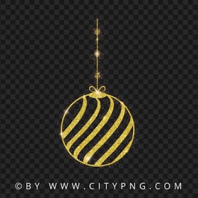 Gold Glitter Lines Ornament Ball HD Transparent PNG