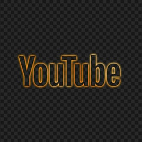 HD Orange Neon Aesthetic Youtube Word Text Logo PNG