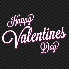 HD Happy Valentine's Day White Text Logo PNG