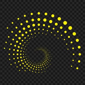 HD Yellow Spiral Halftone Abstract Transparent PNG