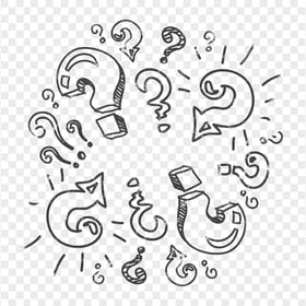 HD Question Marks Sketch Drawing Pattern Doddle PNG