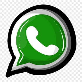 HD Beautiful Hand Drawn Comic Style Whatsapp Wa Icon PNG