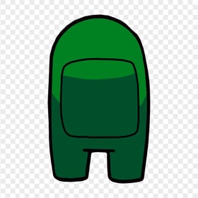 HD Among Us Green Character Back View PNG