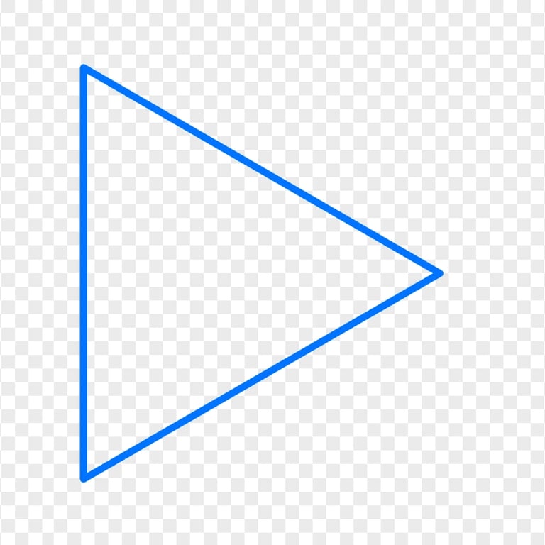 HD Blue Outline Right Triangle PNG