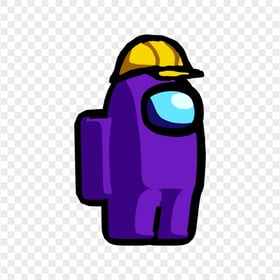 HD Purple Among Us Character With Hard Hat PNG