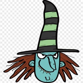 HD Cartoon Clipart Scary Witch Face PNG