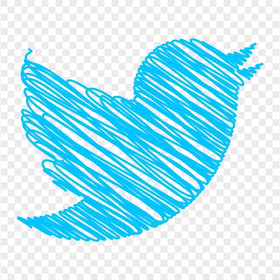 HD Twitter Bird Scribble Sketch Logo Icon PNG