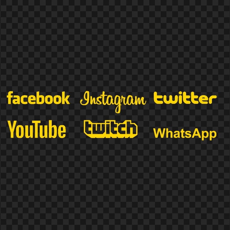 HD Twitter Facebook Instagram Social Media Yellow Logos PNG | Citypng