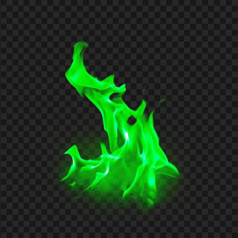Green Fire Flames Effect FREE PNG Citypng