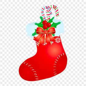 Cartoon Clipart Christmas Socks With Candy Cane PNG