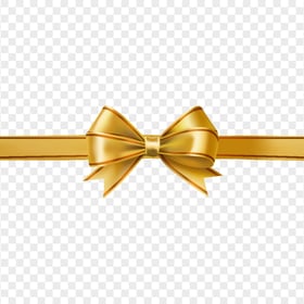 HD Golden Bow Tie Ribbon Transparent Background