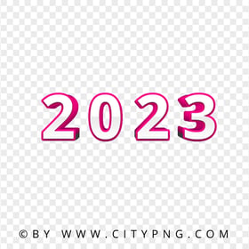 2023 Pink & White 3D Text Logo PNG