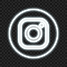 PNG White Neon Instagram Logo Icon