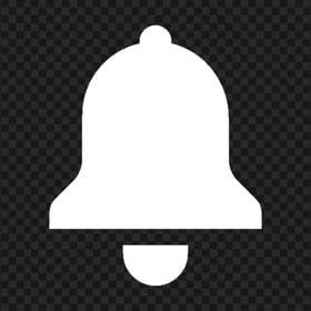 White Notification Bell Icon Transparent Background