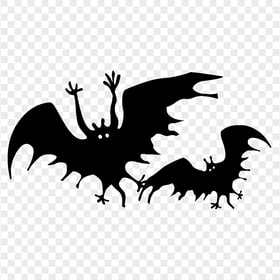 Two Black Halloween Bats Silhouette