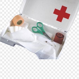 White Small First Aid Plastic Box Bandage Cotton