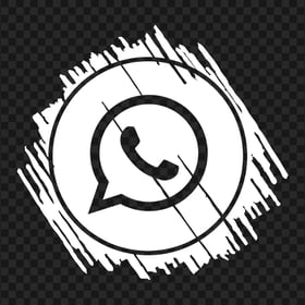 HD White Scribble Art Outline Whatsapp Wa Icon PNG