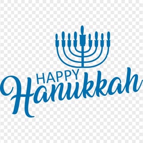 HD Happy Hanukkah Candles Blue Logo PNG